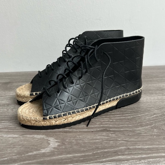 New Miista Imogen Peep Toe Leather Espadrilles Size 37​ - Picture 4 of 12